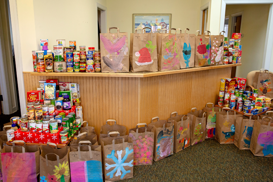 Food Bank Food and Bags