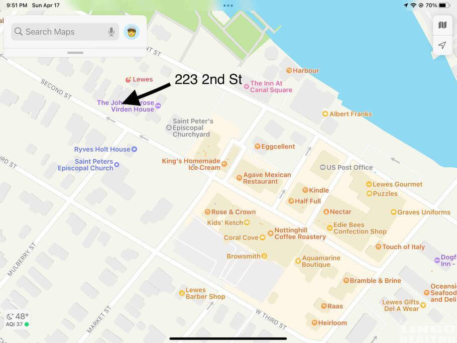 Map 223 Second Street Rental Property